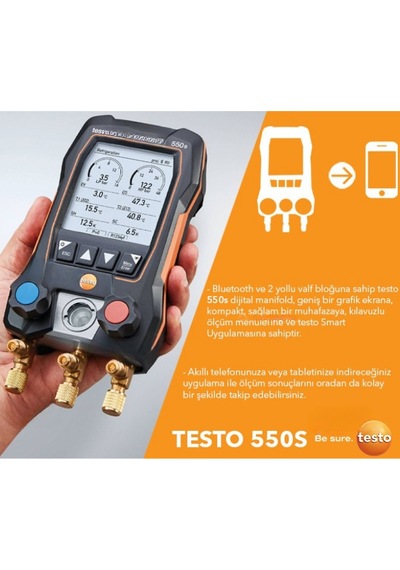 Testo 550s Manifold Ve Hortum Seti 4000 Psi 5/16 R410a