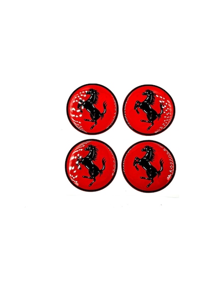 Etiketçilere Özel Ferrari Jant Göbeği Damla Sticker - Jant Göbeği Damla Sticker Ferrari Kırmızı