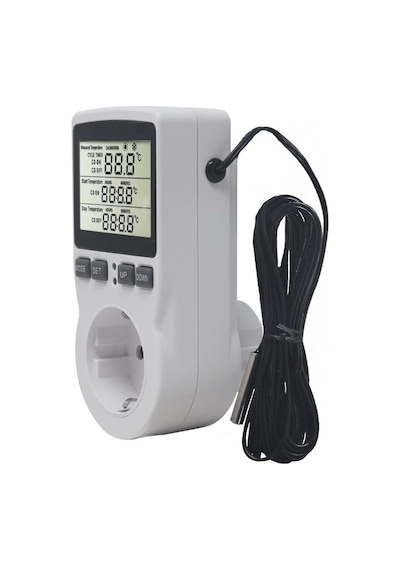 Ketotek Dijital Termostat Priz Termostatik Sıcaklık Kontrol Fişi 220v Sonda İle İçin Isıtıcı Fan Sera İnkübatö