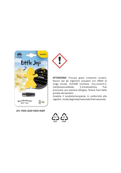 Little Joya Vanilla Kalorifere Geçme Oto Kokusu Vanilya Standart