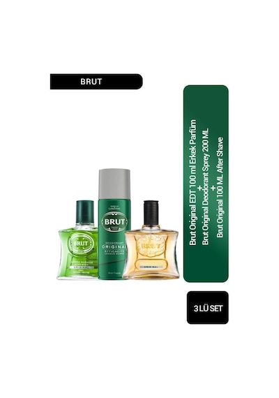 Brut Original Erkek Parfüm EDT 100 ML + After Shave 100 ML + Sprey Deodorant 200 ML