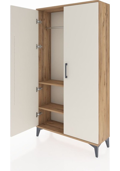 Arges Dolap 2 Raflı Kapaklı Tek Askılı 88x30x163 Çam-aytaşı Çam