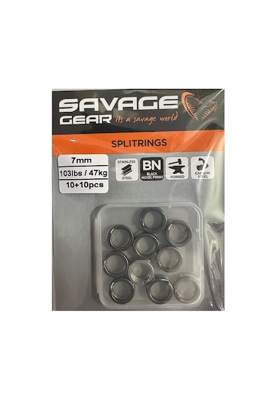 Savage Gear Split Ring Ss+bln 10+10 7mm Halka 20 Adet