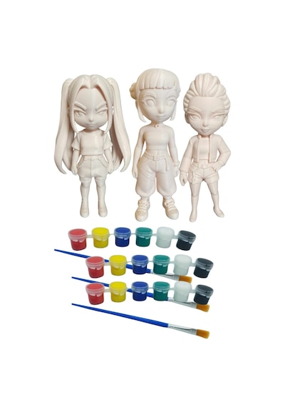 Kpop Figürü 3'lü Set 3d Baskı Boyama Seti