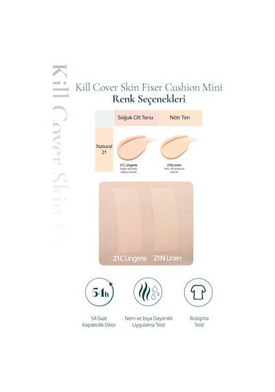 Clıo Kill Cover Skin Fixer Cushion Mini 21c Lingerie Spf50+ Pa+++ 21c Lingerie