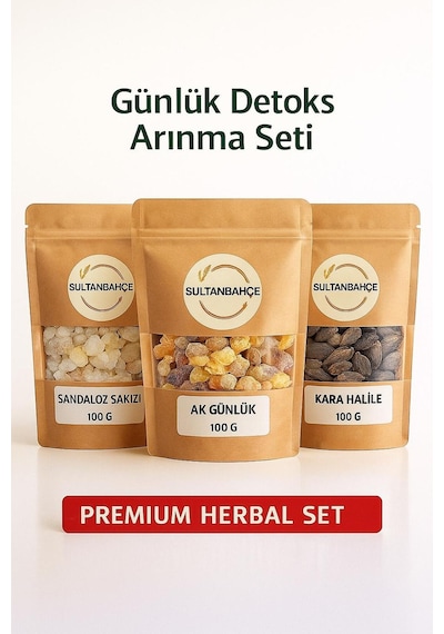 Sultanbahçe Sandaloz Sakızı - Ak Günlük - Kara Halile - , Günlük Arınma Seti - 3x100 Gr.