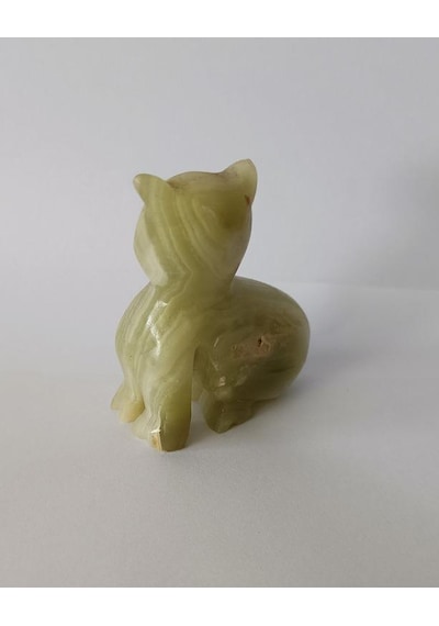 Kedi Oniks Taşı Biblo Mermer Onix Ev Ofis Dekor Masa Süsü