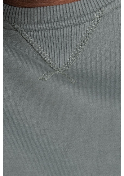 Tudors Pamuk Bisiklet Yaka Basıc Unisex Yeşil Sweatshirt-26567-yeşil Yeşil