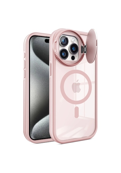 Newface Apple iPhone Uyumlu 14 Pro Max Kılıf Teleskop Lens Magsafe Silikon Kapak Semeglbl - 73 - Pembe
