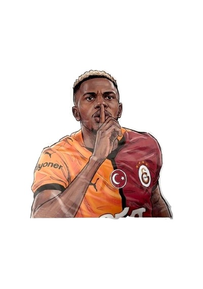Galatasaray Victor Osimhen Gol Sevinci Büyük Sticker 40x50cm Orijinal Lisanslı Ürün Çok Renkli
