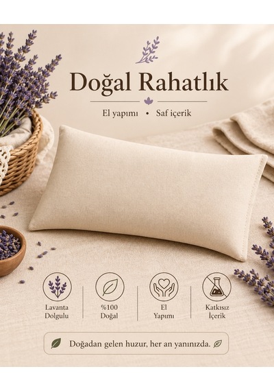 Lavande Çiftlik Lavanta Dolgulu Göz Yastığı Bej
