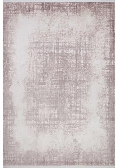 Geometrik Abstract Desenli Prato İpeksi Lüks Viskon Halı Pr05 Krem