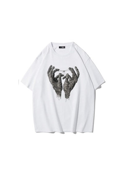 Brz Collectıon Brz Collection Unisex Oversize Albin Bousquet Mano Series T-shirt Beyaz Brz Collectıon Brz Collection Unisex Oversize Albin Bousquet Mano Series T-shirt Beyaz