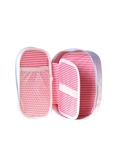 Wow Generation Kız Çocuk Mavi - Pembe Cool Desenli Organizer Düzenleyici Kalem Çantası - W6041