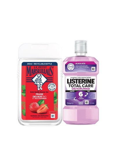 Listerine Total Care Hafif Tat Alkolsüz 250 Ml + Le Petit Marseillais Çilek 250 Ml