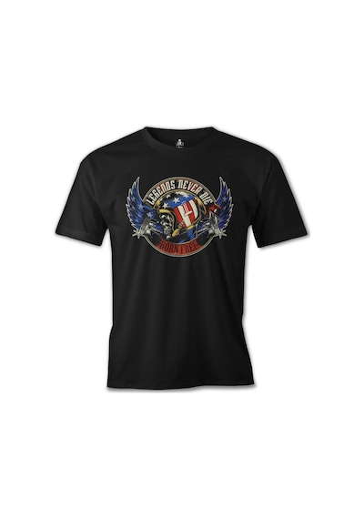 Motosiklet - Born Free Siyah Erkek Tshirt