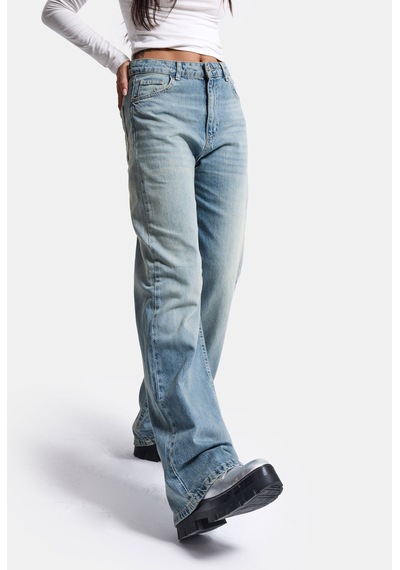 Kadın Kot Renk 4s6-32 Straight Fit Yüksek Bel Denim Jean