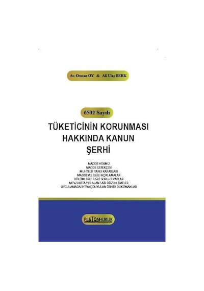 Tüketicinin Korunması Hakkında Kanun Şerhi