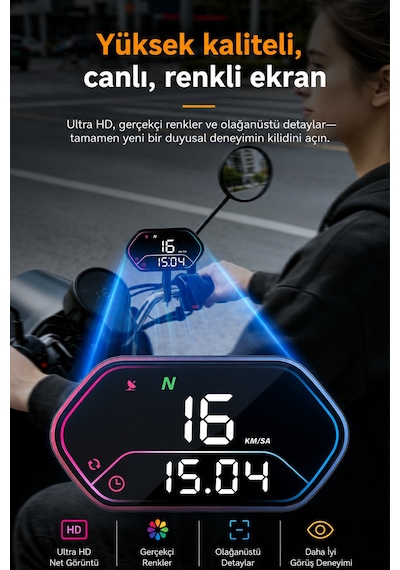 Ally Hud G25 Obd2 + Gps Head Up Display Hud, Dijital Hız Göstergesi - Motosiklet İle Uyumlu