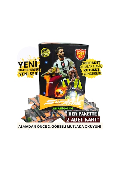 2025 Yepyeni Süper Final Serisi Oyuncu Kartları Süper Final Futbolcu Kartı 200 Paket 400 Adet Kart