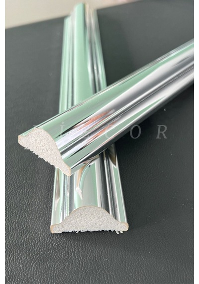 Diecor Dekoratif Polistren 15 Adet 4 Cm Gümüş Duvar Çıtası Beyaz 4 Cm Model:xa226