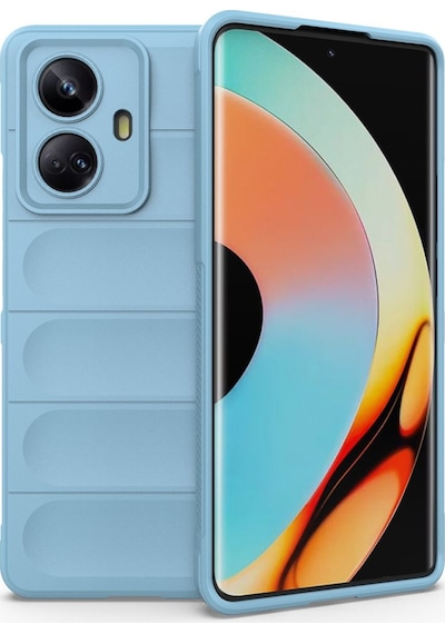 Realme 10 Pro 5g Kılıf Elde Tutma Kolaylıkla Kaydırmaz Kenar Line Dizayn Optietnik Kapak Sky Blue