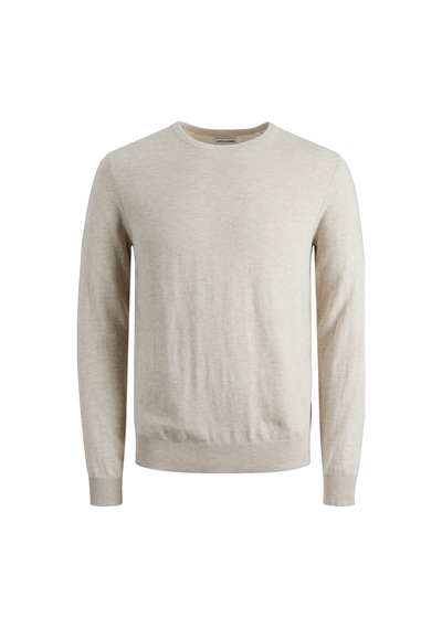 Jack & Jones Erkek Basic Krem İnce Triko Kazak - 12208364 Krem