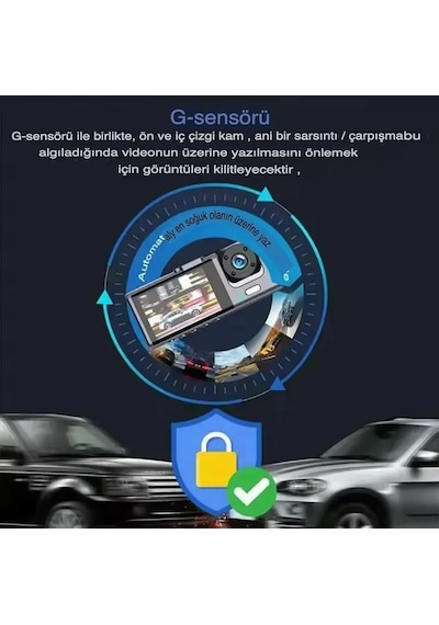 Schitec Trafik Kaydedici Dikiz Aynası Üç Kameralı 170 Geniş Açı Full Hd 1080p Araç İçi Kamera C309
