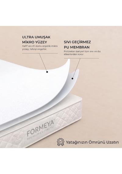 Mikro Fitted Su Sıvı Geçirmez Yatak Koruyucu Alez 100 200