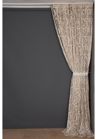 Ay Modeli Vizon Renk Hazır Dikilmiş Pileli Fon Perde 300x260 Cm Ay Modeli Vizon Renk Hazır Dikilmiş Pileli Fon Perde 300x260 Cm