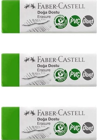 Faber Castell Doğa Dostu Büyük Silgi Dust Free Pvc Free 3 Lü 187254