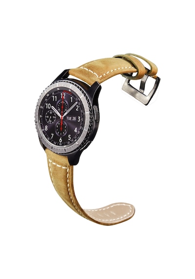 E2M Samsung Uyumlu Watch 22mm KRD-21 Süet Taba Kordon