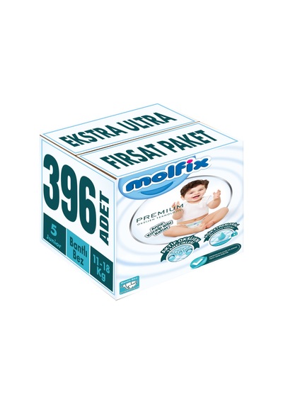 Molfix Premium Bebek Bezi Beden:5 11-18kg Junior 396 Adetekstra 5 Numara 6'lı
