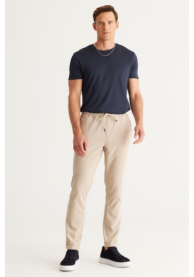 Ac&Co / Altınyıldız Classics Slim Fit Dar Kesim Beli Bağlamalı Yan Cepli Erkek Pantolon - Bej Ac&Co / Altınyıldız Classics Slim Fit Dar Kesim Beli Bağlamalı Yan Cepli Erkek Pantolon - Bej