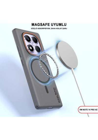 Redmi Note 14 Pro 4g Magsafe Uyumlu Mat Sert Klein Kılıf Siyah