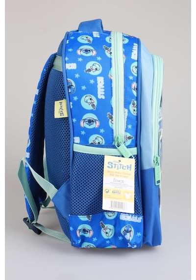 X Dekomus Lisanslı Stitch "ıconic Blue Collection Collection" Özel Tasarım Büyük Boy Okul Çantası "dekomus Cep Defteri Hediyeli" Altın