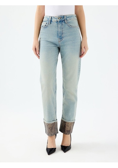 Comfort Straight Regular Fit Kadın Pantolon Denim