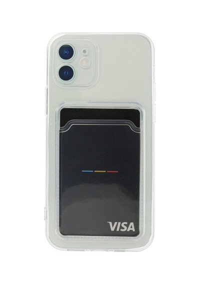 Apple iPhone  Uyumlu-  12 Kılıf Kart Şeffaf Silikon - Şeffaf