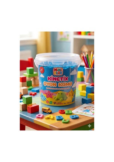 Doğal Kinetik Oyun Kumu 1kg Mavi Mavi