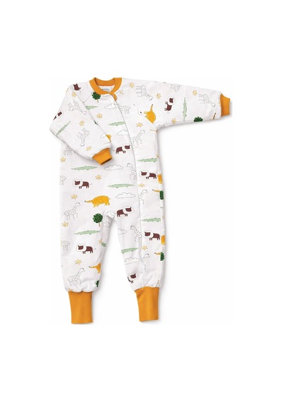 Babyhola 2.5 Tog Yorgan Gerektirmeyen Kalın Elyaf Dolgulu Çocuk Uyku Tulumu Pamuk Astarlı Unisex 6020 Hardal