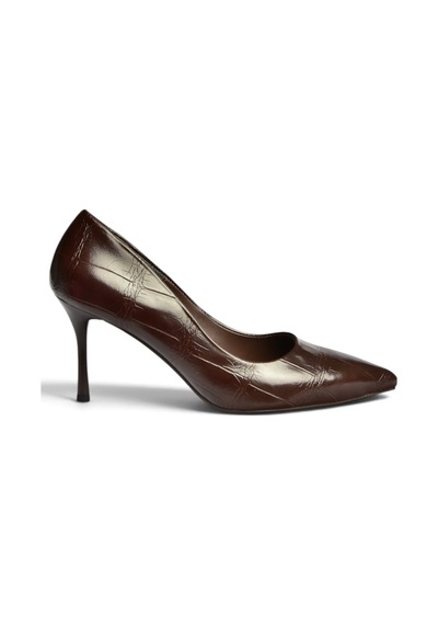 Fox Shoes Z676050011 Kahverengi Kroko Baskılı İnce Topuklu Kadın Stiletto Ayakkabı