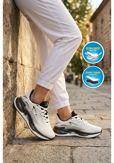 Hammer Jack Beyaz Siyah Fileli Hafif Esnek Unisex Spor Ayakkabı 101 25087-g Beyaz - Siyah