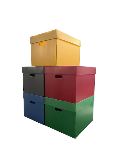 Saklama Kutusu 5 Adet Dekoratif Depolama Kutusu Oyuncak Kutusu Arşiv Depolama Organizer 5 Renk Kutu 41x35x30h Diğer