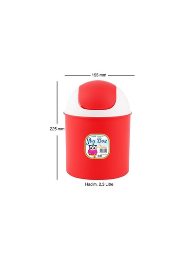 Plastik Kapaklı Çöp Kovası 2.3 Lt. Kırmızı Kırmızı