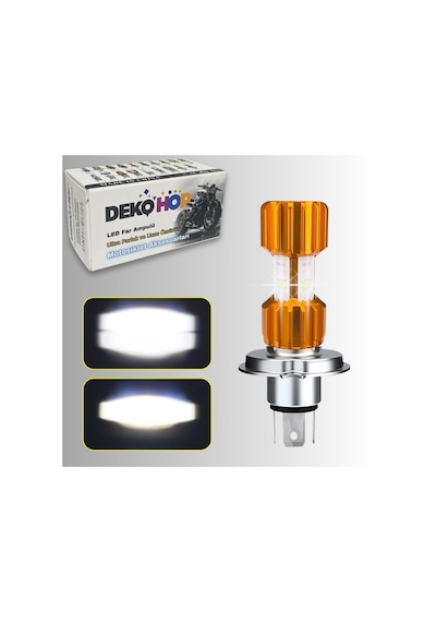 H4 Led Far Ampul 12-24v 6000k Beyaz Yüksek Performanslı Motosiklet Araba Led Ampul 1 Ad 12w/1500lm