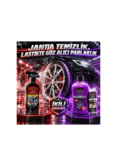 Mor Simli Lastik Parlatıcı Jel Ve Jant Temizleyici Lastik & Jant Bakım Seti
