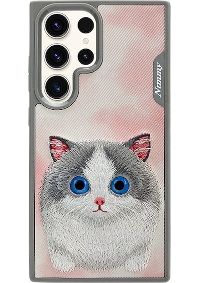 Nimmy Samsung S23 Ultra Uyumlu Cat Series Pembe Telefon Kılıfı