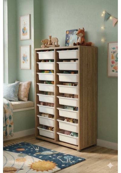 16 Adet Orta Boy Çekmeceli 110 Cm Atlantik Çam Çocuk Odası Oyuncak Dolabı Ve Çok Amaçlı Saklama Ünitesi - Depolayıcı Düzenleyici Organizer Ahşap 16 Adet Orta Boy Çekmeceli 110 Cm Atlantik Çam Çocuk Odası Oyuncak Dolabı Ve Çok Amaçlı Saklama Ünitesi - Depolayıcı Düzenleyici Organizer Ahşap