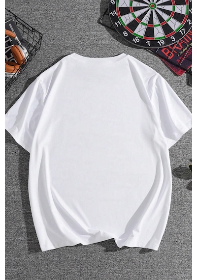 Unisex Cedric Üzümlü Kekim Baskılı T-shirt Beyaz