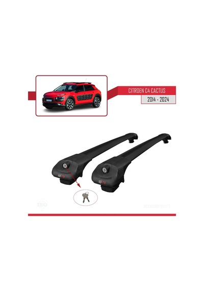 Citroen C4 Cactus 2014 Ve Sonrası İle Uyumlu Ace-1 Ara Atkı Tavan Barı Siyah